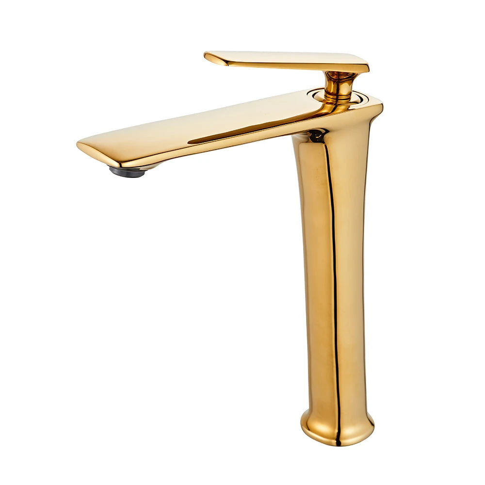 BAKALA Luxury Black Rose Gold Wash Basin Taps Modern White Faucet Bathroom Luxury Basin Faucets Hot Cold Water Sink Tap Mixer