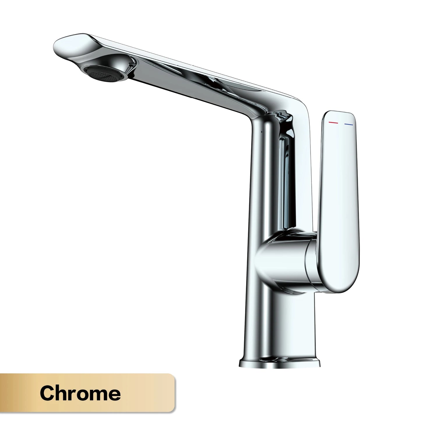 AITANA Luxury Chromium Brass Bathroom Faucet with Simple Design, Single Handle Cold and Hot Dual Control, 2-Function Basin Tap