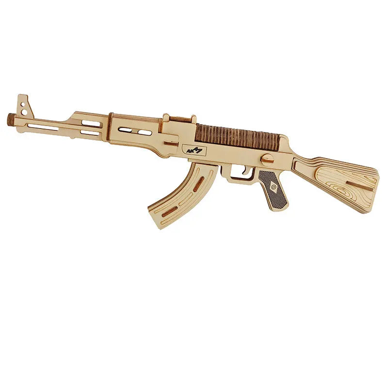 Wooden Assembly Gun Puzzle Model Pistol Rifle AK47 3D Toy Gun Model Cannot Shoot Educational Toys For Children Adults Boys Gifts