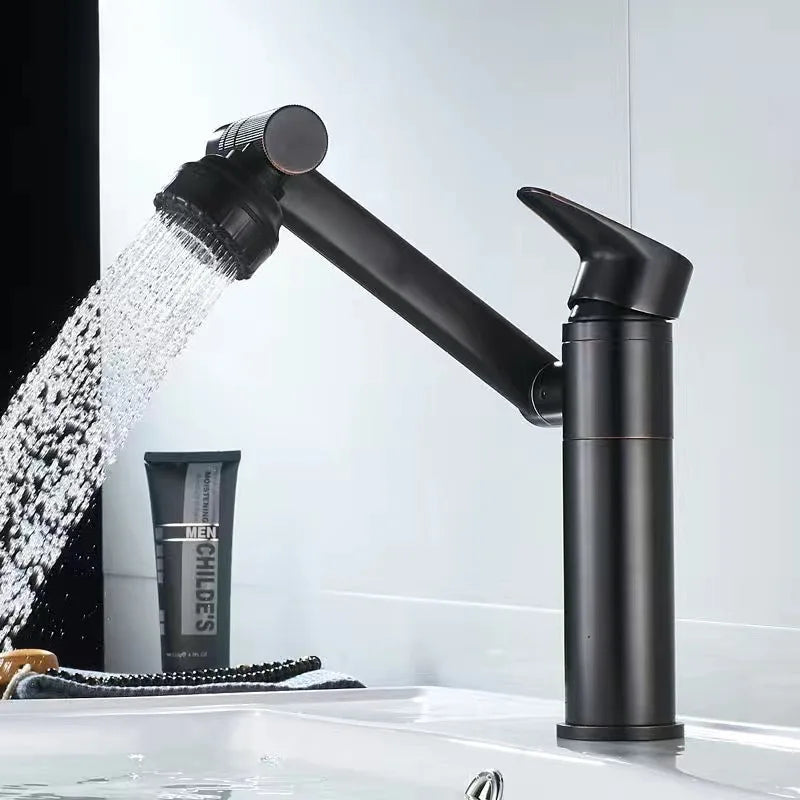 Basin Faucet Modern Bathroom Mixer Tap Black/chrome Wash Basin Faucet Single Handle Hot and Cold Waterfall Faucet