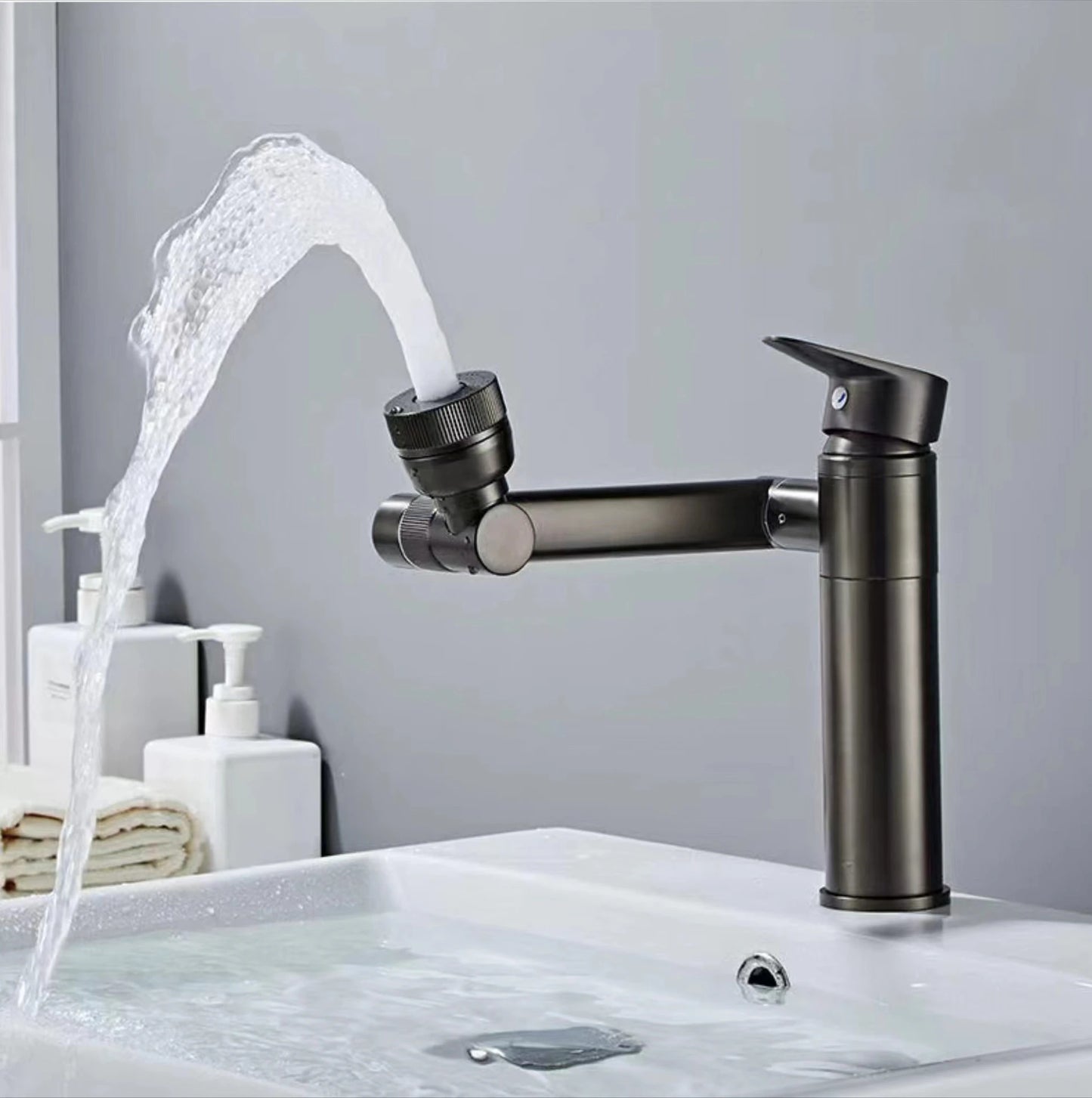 Basin Faucet Modern Bathroom Mixer Tap Black/chrome Wash Basin Faucet Single Handle Hot and Cold Waterfall Faucet