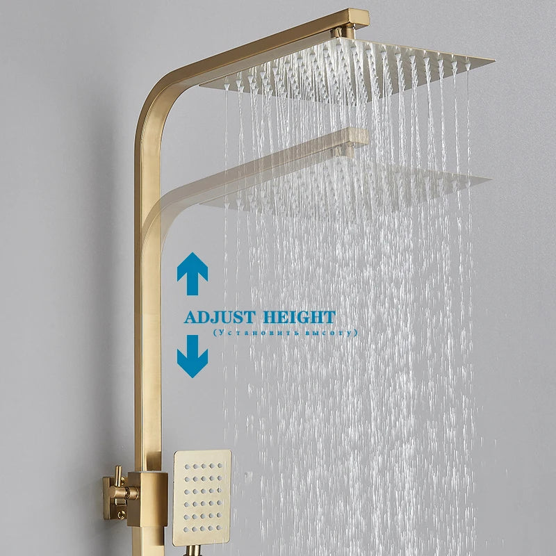 4-Function Wall Mounted Shower Faucet Set Rainwater Bathtub Shower Mixer Rotary Bathtub Single Handle Shower System