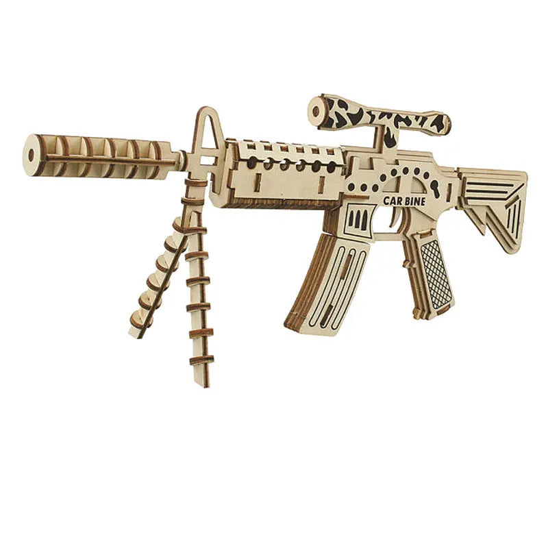 Wooden Assembly Gun Puzzle Model Pistol Rifle AK47 3D Toy Gun Model Cannot Shoot Educational Toys For Children Adults Boys Gifts