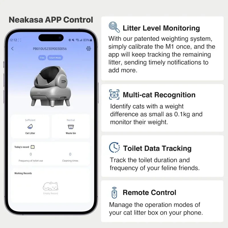 Origin Neakasa M1 Large Low noise Odor Eliminator App Control Intelligent Electric Self Cleaning Smart Automatic Cat Litter Box