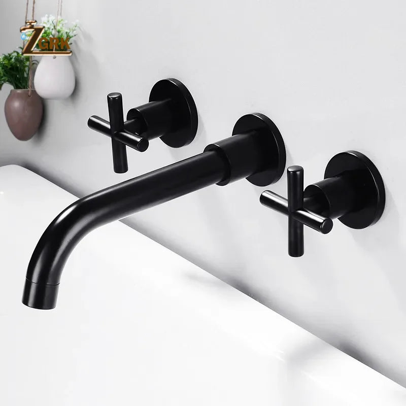 Bathtub Basin Mixer Tap Chrome Antique Brass Bathroom Sink Mixer Tap Faucet Wall Mounted 3 Pcs Black Faucet Dual Handle Sink Tap