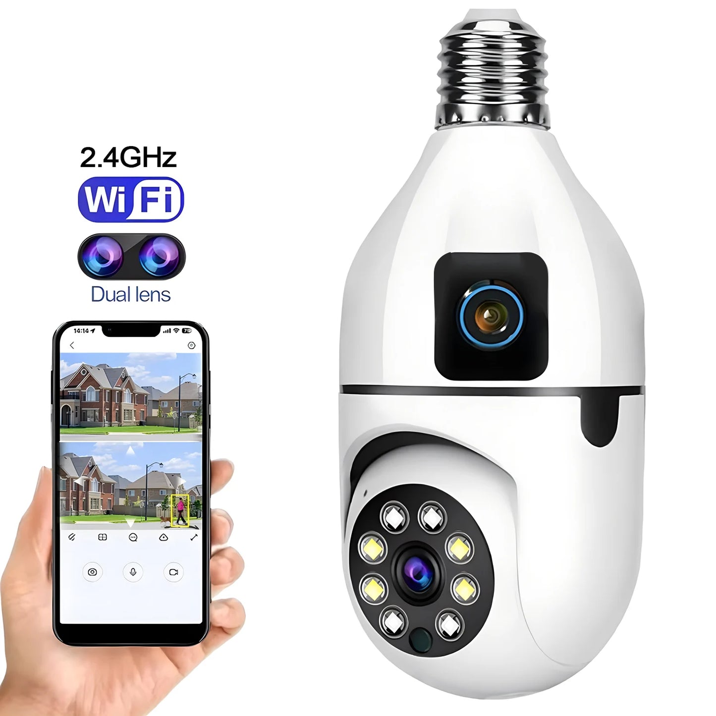 HD Wifi Surveillance PTZ Camera Outdoor 4MP Dual Lens Dual Screen AI Auto Tracking IP Security Protection Camera CCTV Video