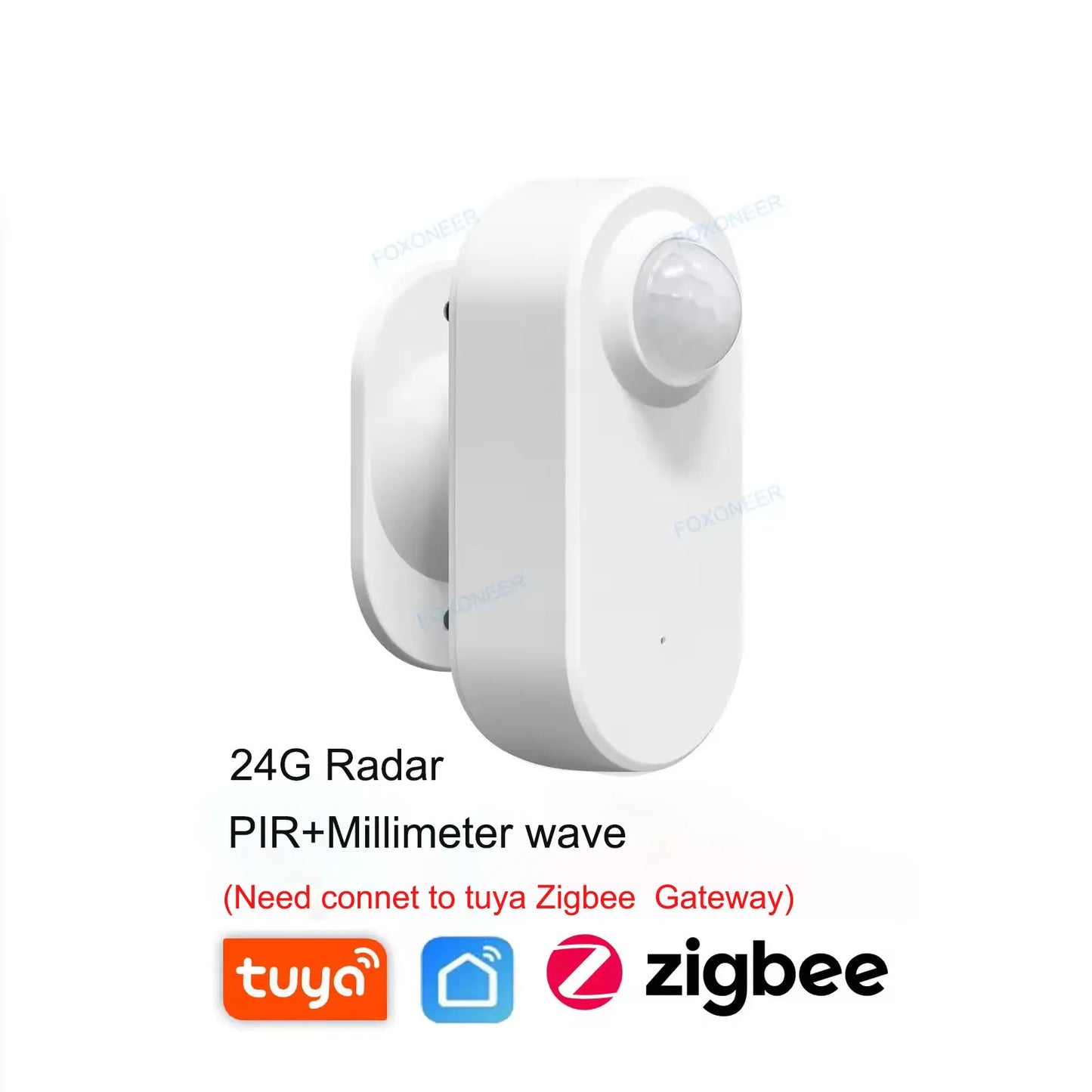 Tuya Zigbee Human Presence Sensor 24G MmWave Radar +PIR,Luminance detection Use Battery Support Zigbee2mqtt Home Assistant