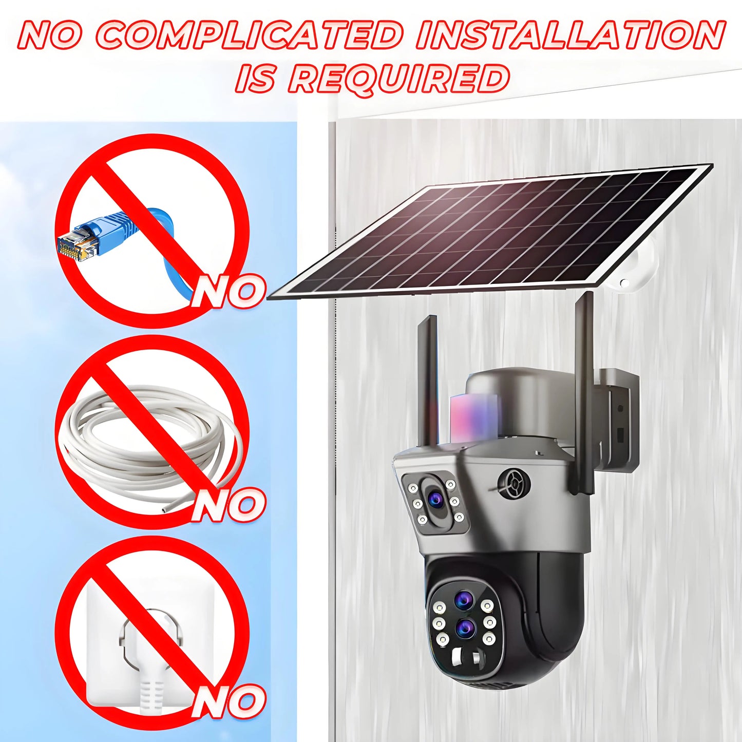 Solar Outdoor Surveillance Camera 4G Sim 6K 12MP Three Lens 10 Digital Zoom Wireless Cctv PTZ IP66 Security Solar Panel Cameras