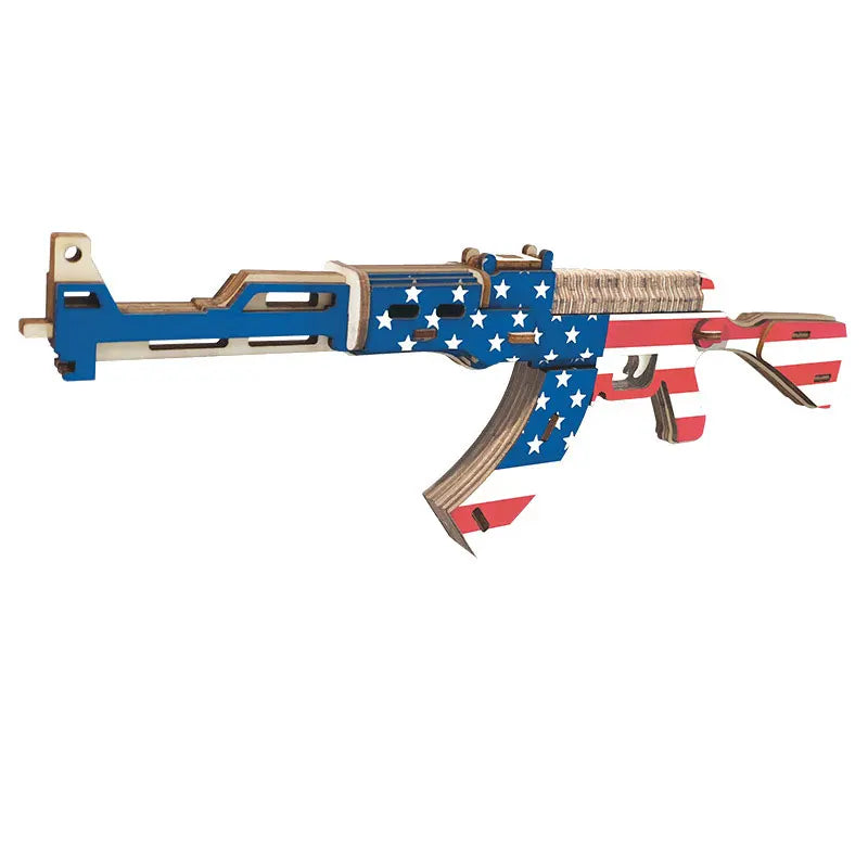 Wooden Assembly Gun Puzzle Model Pistol Rifle AK47 3D Toy Gun Model Cannot Shoot Educational Toys For Children Adults Boys Gifts