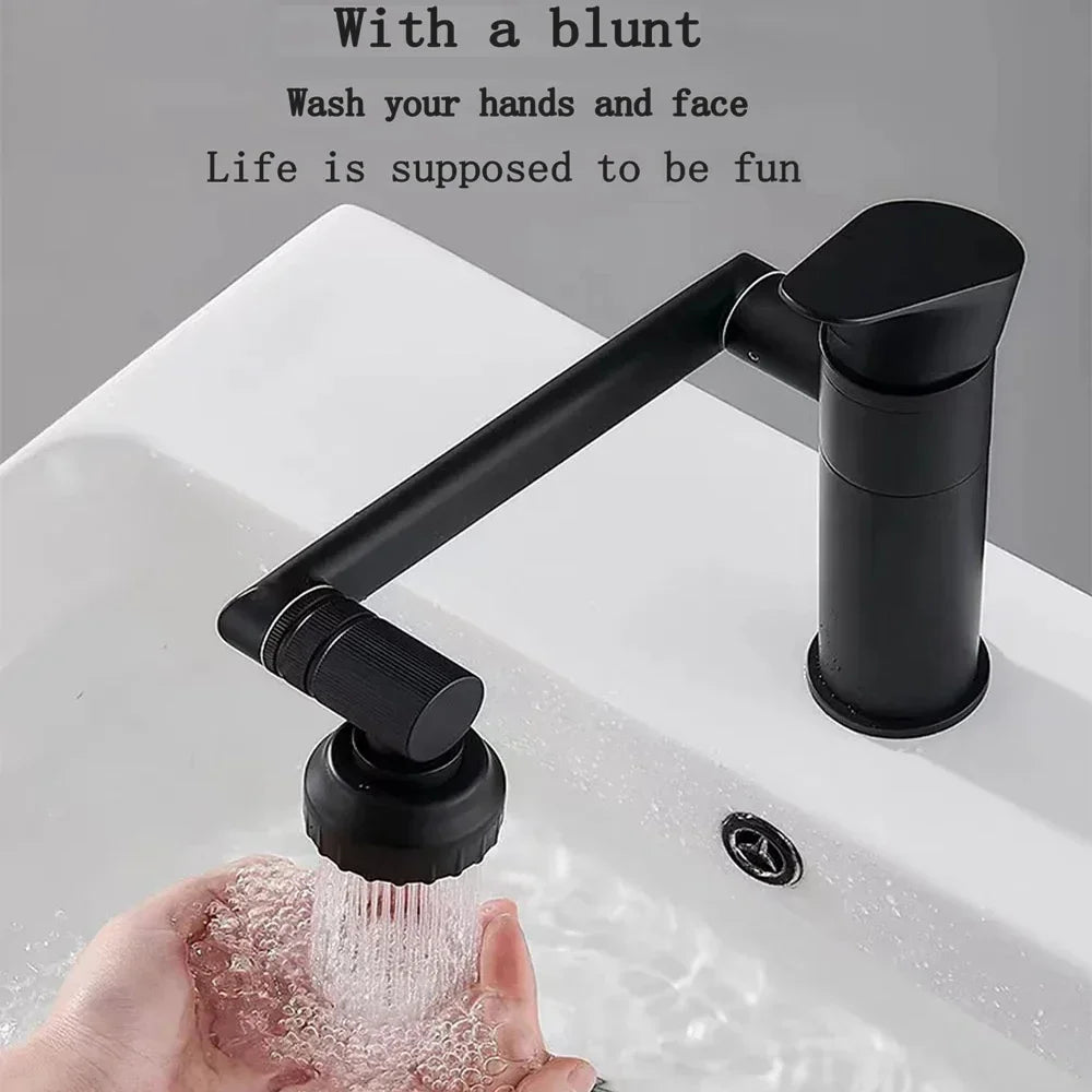 Basin Faucet Modern Bathroom Mixer Tap Black/chrome Wash Basin Faucet Single Handle Hot and Cold Waterfall Faucet