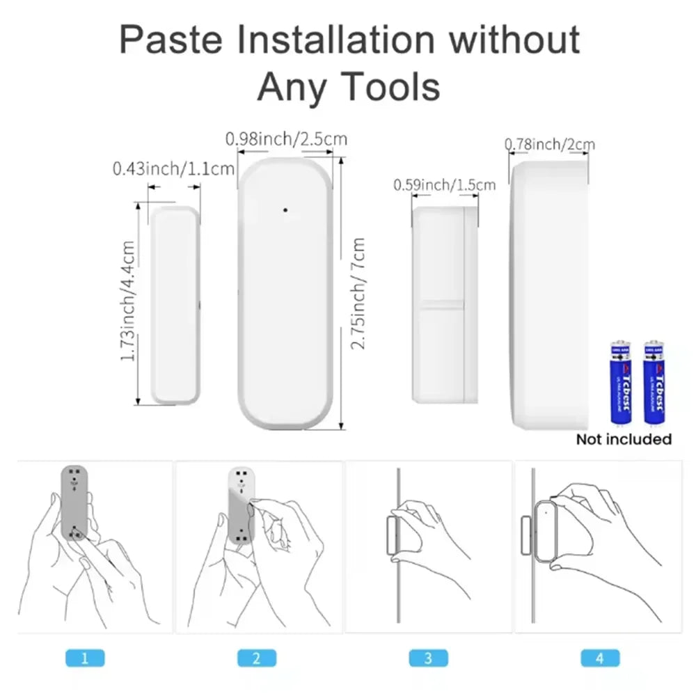 Smart Tuya ZigBee Door Window Sensor Magnetic Security Protection Alarm Smart Home Door Open Closed Detector Alexa Google Home