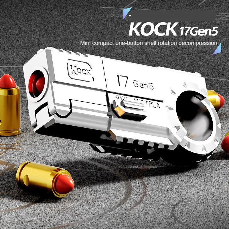 Ring Pistol Children Mini 3D Decompression Shell Ejection Alloy Soft Bullet Gun Outdoor Funny Toy Boy Birthday Gift Fidget Toys