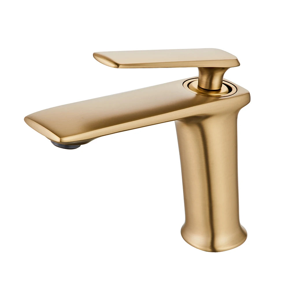 BAKALA Luxury Black Rose Gold Wash Basin Taps Modern White Faucet Bathroom Luxury Basin Faucets Hot Cold Water Sink Tap Mixer