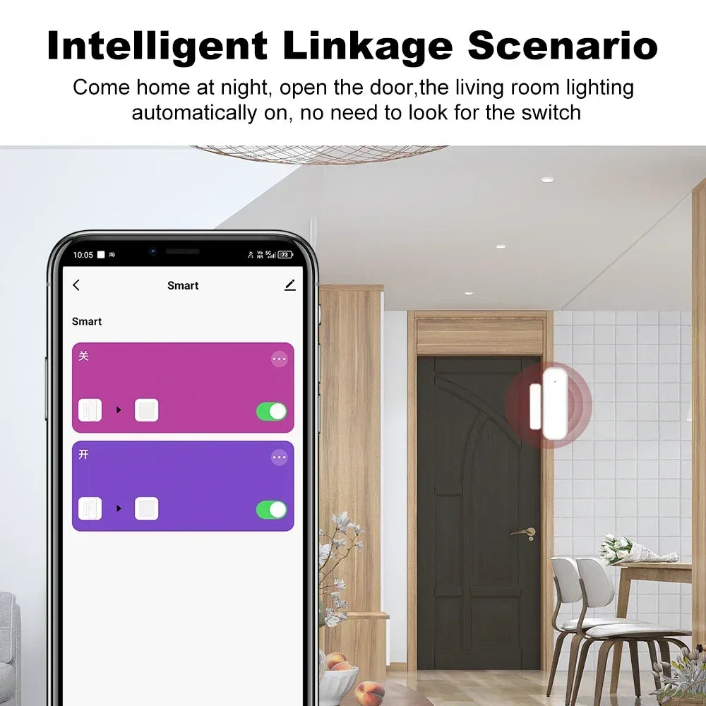 Smart Tuya ZigBee Door Window Sensor Magnetic Security Protection Alarm Smart Home Door Open Closed Detector Alexa Google Home