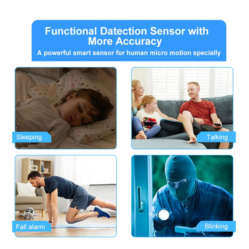 Tuya WiFi / Zigbee Human Presence Detector,Luminance/Distance Detection,  Smart Human Body PIR Sensor Support Home Assistant