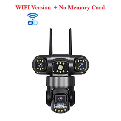 Saikiot V380 Pro Camera PTZ 12MP 3 Lens 3 Screen Outdoor Waterproof 4G WIFI Camera Auto Tracking Color Vision V380 Pro 4G Camera