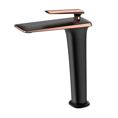 BAKALA Luxury Black Rose Gold Wash Basin Taps Modern White Faucet Bathroom Luxury Basin Faucets Hot Cold Water Sink Tap Mixer