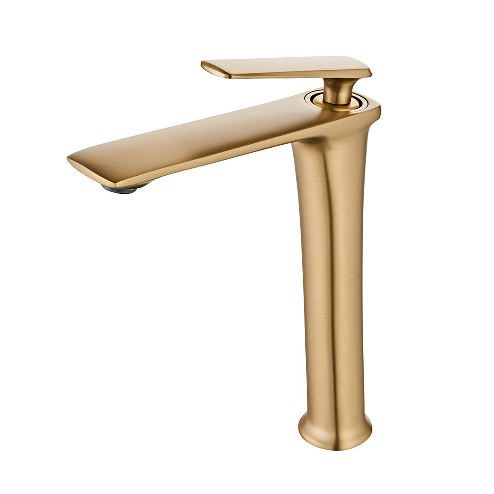 BAKALA Luxury Black Rose Gold Wash Basin Taps Modern White Faucet Bathroom Luxury Basin Faucets Hot Cold Water Sink Tap Mixer