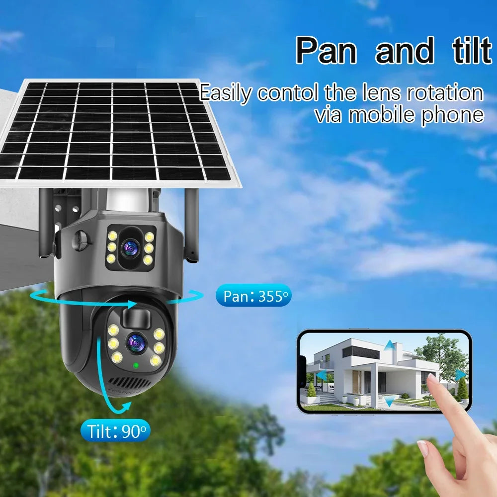 Linook V380 Pro 4K 8MP 4G SIM card solar CCTV wireless camera CCTV outdoor WIFI solar camera 360 built-in battery waterproof