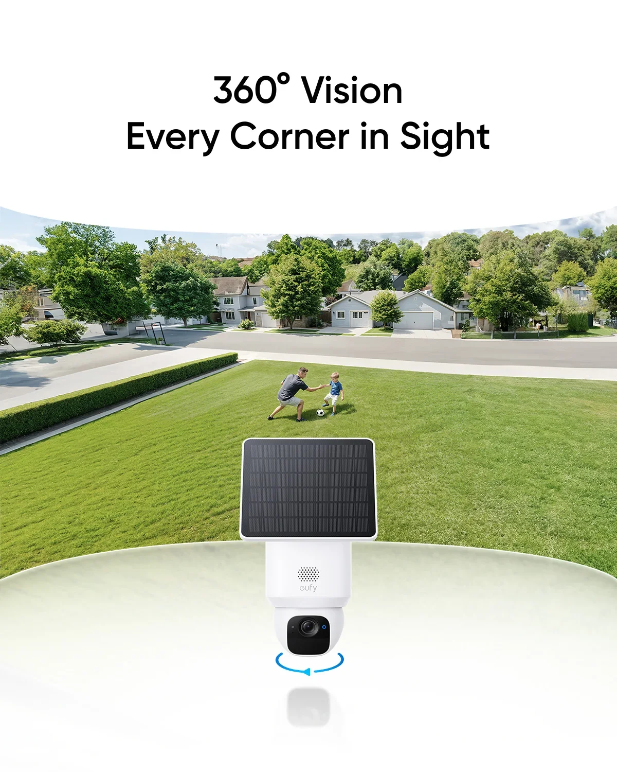 eufy Security eufy SoloCam E30 Solar Powered 360° Pan AI Tracking 2K Clarity Security Cameras Wireless Outdoor Camera