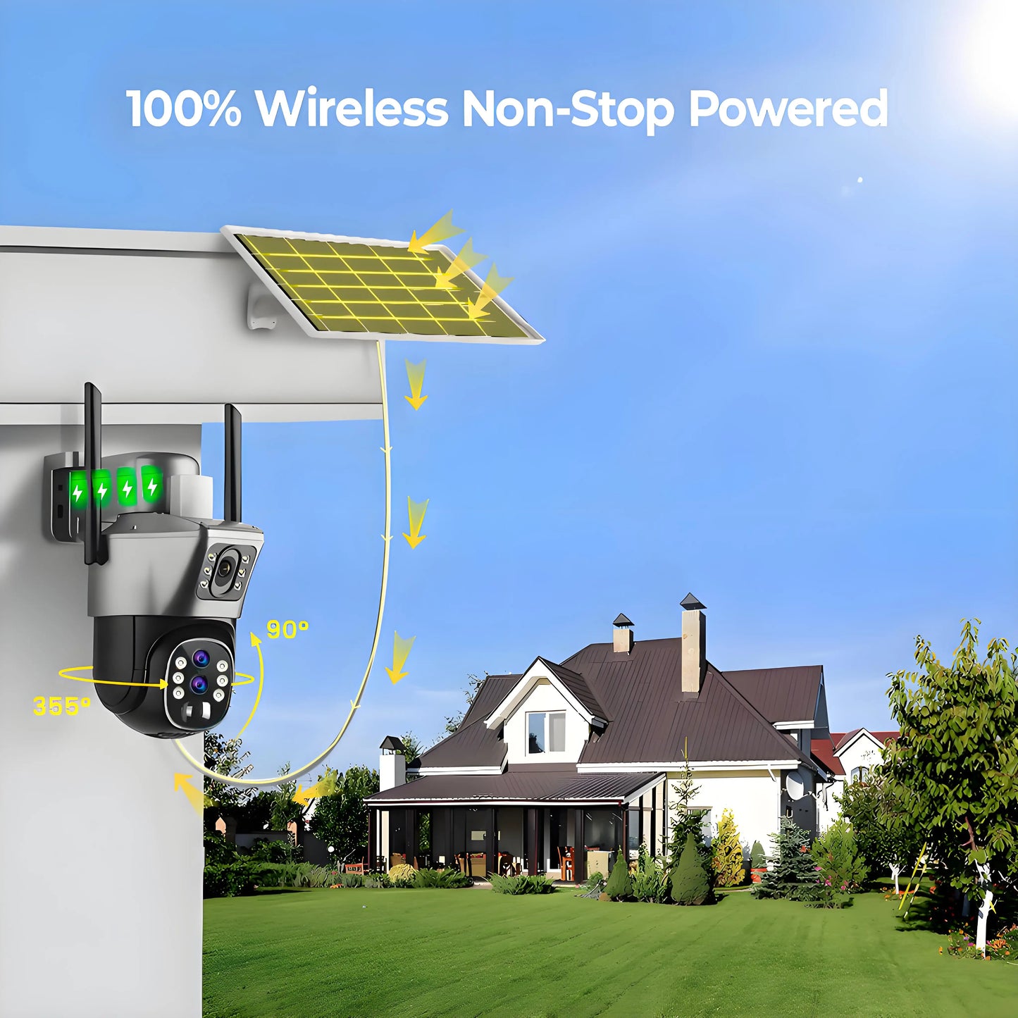 Solar Outdoor Surveillance Camera 4G Sim 6K 12MP Three Lens 10 Digital Zoom Wireless Cctv PTZ IP66 Security Solar Panel Cameras