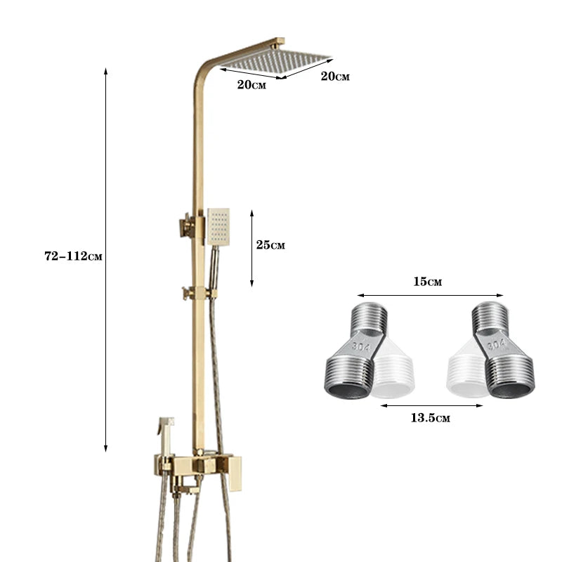 4-Function Wall Mounted Shower Faucet Set Rainwater Bathtub Shower Mixer Rotary Bathtub Single Handle Shower System