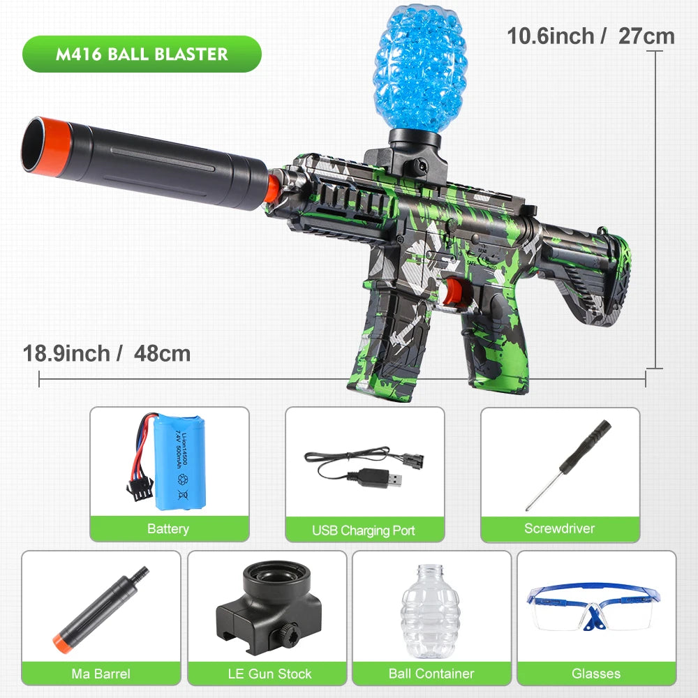 M416 Electric Ball Blaster Toy Gun - High-Speed, Metallic Finish, Rechargeable - Halloween Thanksgiving Gift(Bullets Excluded)