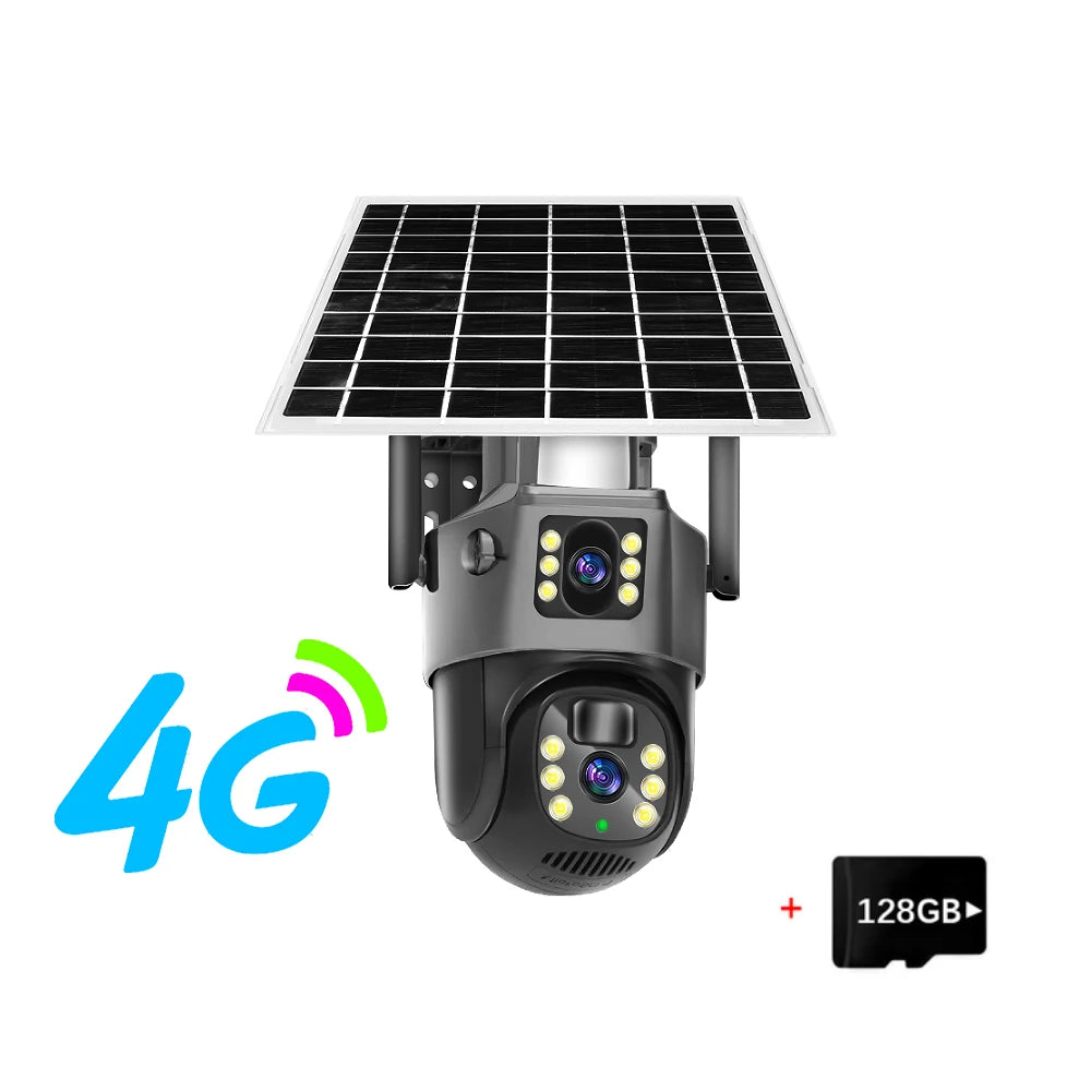 Linook V380 Pro 4K 8MP 4G SIM card solar CCTV wireless camera CCTV outdoor WIFI solar camera 360 built-in battery waterproof