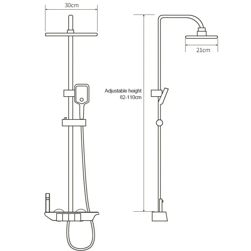 Bathroom Shower Faucet Set 4 Functions Digital Display Shower Thermostat Gray Black High Pressure Discharge Copper Taps