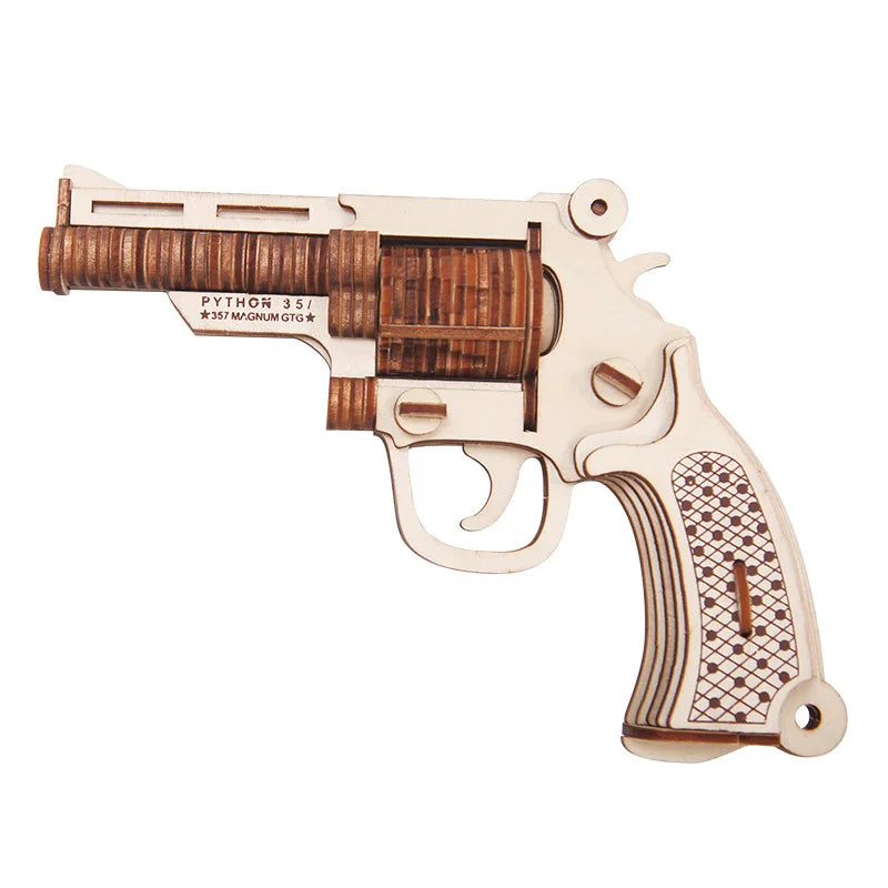 Wooden Assembly Gun Puzzle Model Pistol Rifle AK47 3D Toy Gun Model Cannot Shoot Educational Toys For Children Adults Boys Gifts