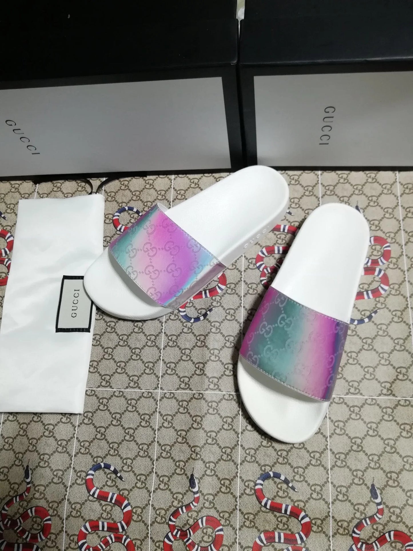 Colorful GUCCI slippers Beach casual couple slippers