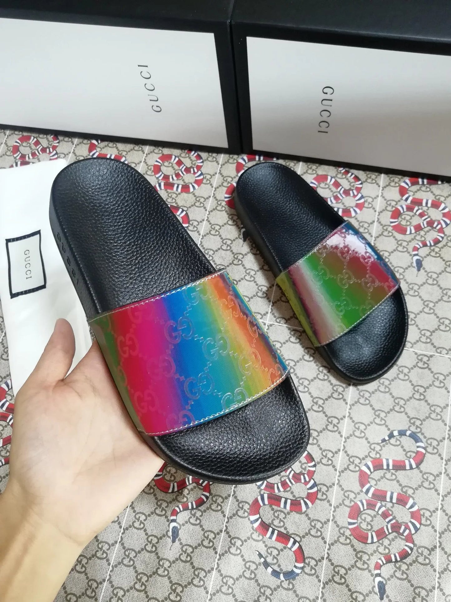 Colorful GUCCI slippers Beach casual couple slippers