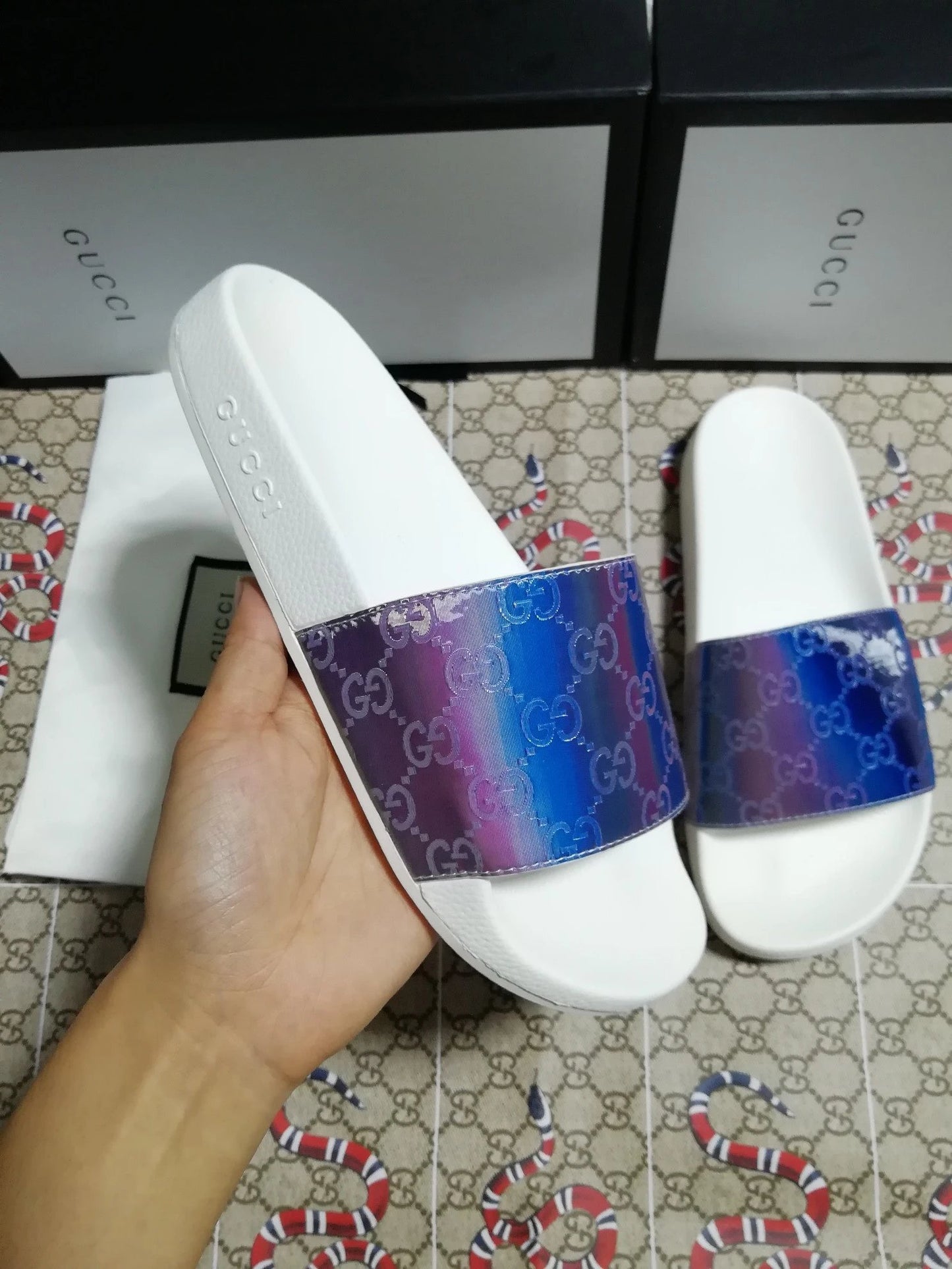 Colorful GUCCI slippers Beach casual couple slippers