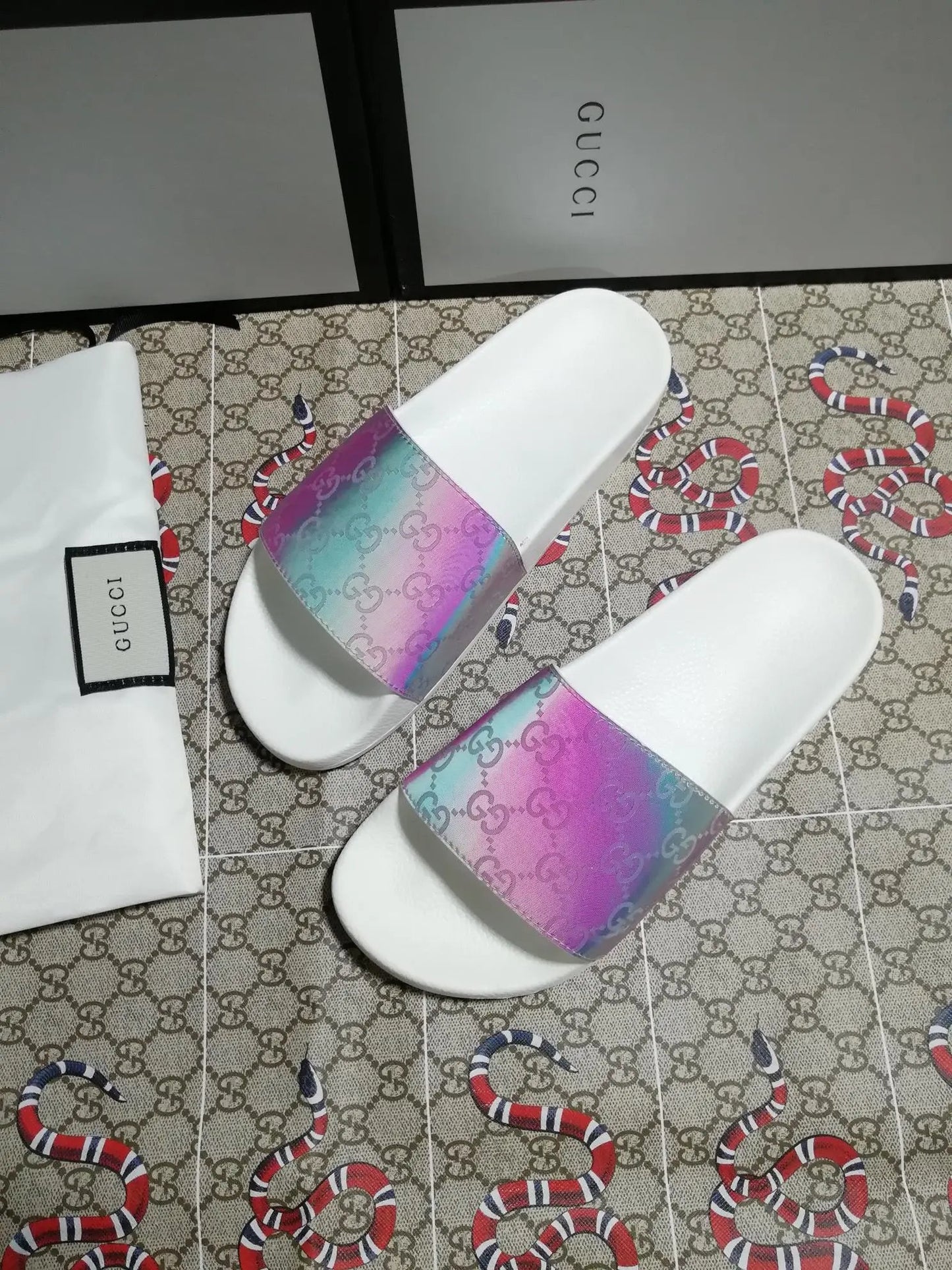 Colorful GUCCI slippers Beach casual couple slippers