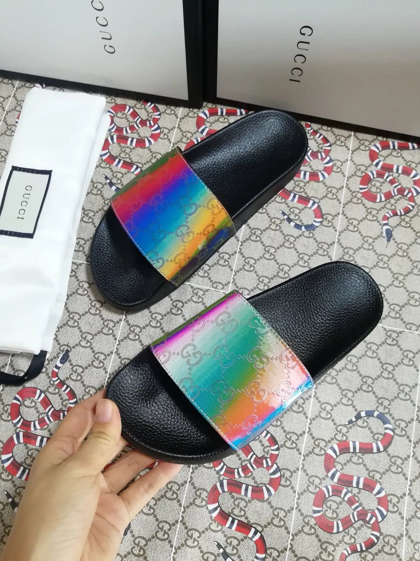 Colorful GUCCI slippers Beach casual couple slippers