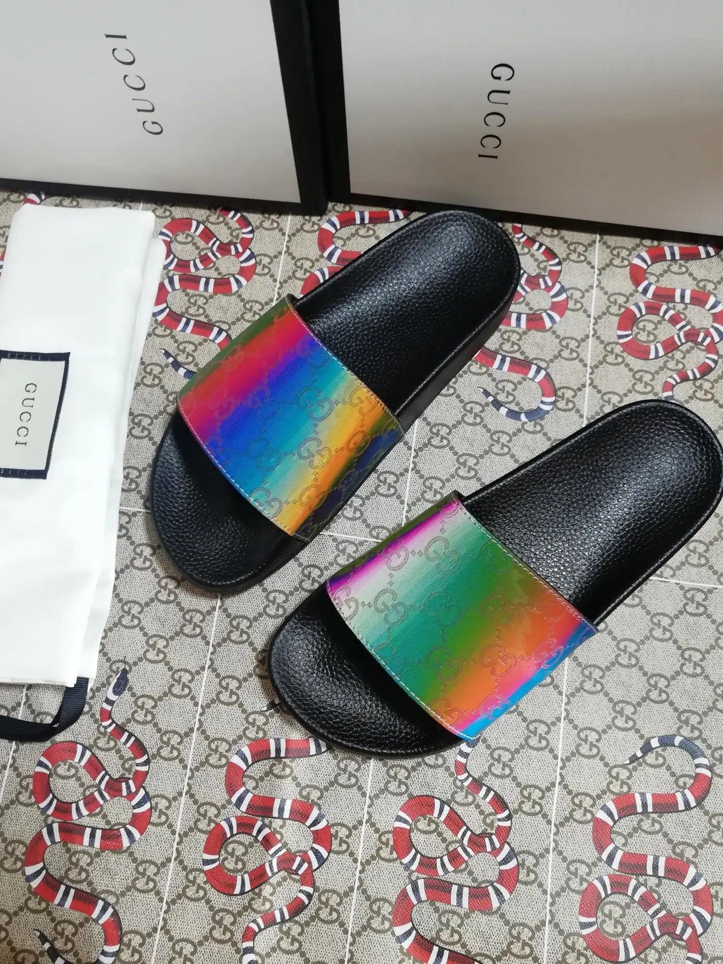 Colorful GUCCI slippers Beach casual couple slippers