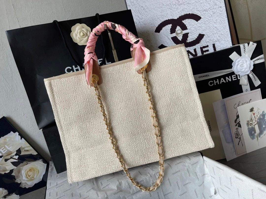 Chane1 Classic Bag Beach denim canvas bag size: 38×32×18cm