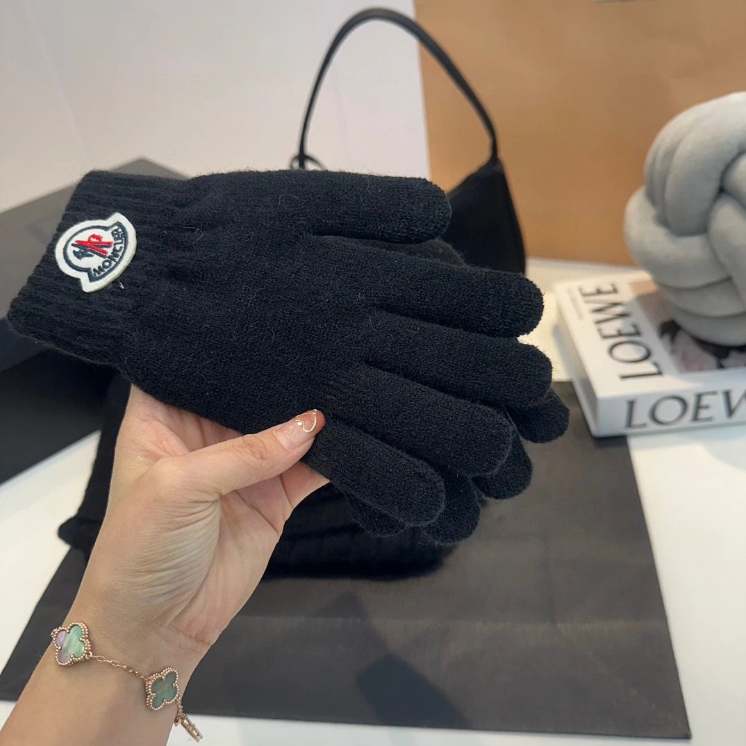 Moncler Scarf + Gloves + Knit Cap, Three-Piece Set