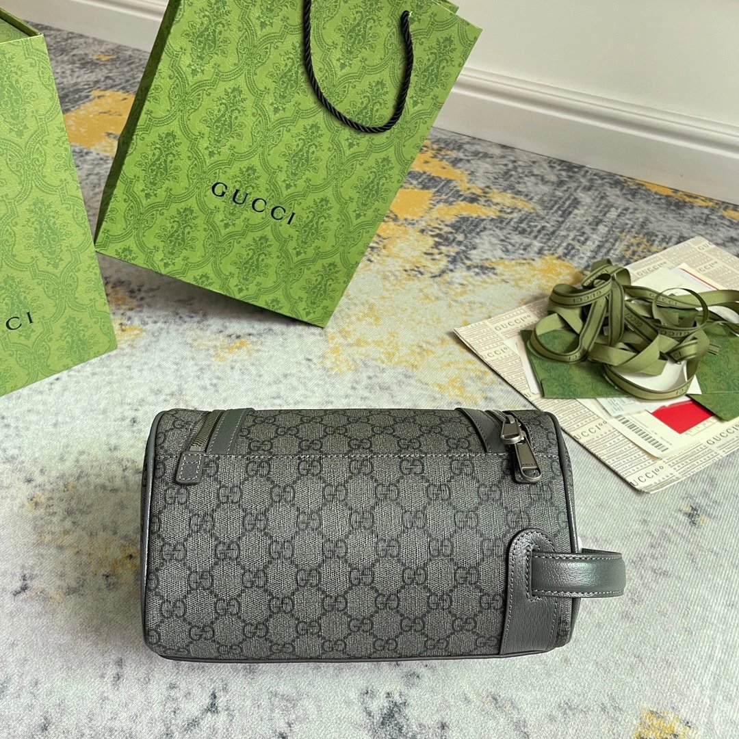 GUCCI toiletry bag Grey glue size: 27x13x28 cm